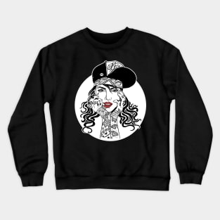 Skate Girl with Tattoo Crewneck Sweatshirt